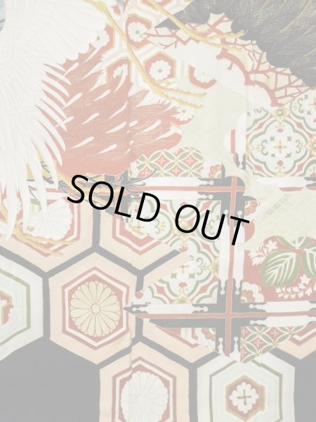 画像10: L0204N  振袖 女性用着物  シルク(正絹)   クリーム, 花 【中古】 【USED】 【リサイクル】 ★☆☆☆☆ (10)