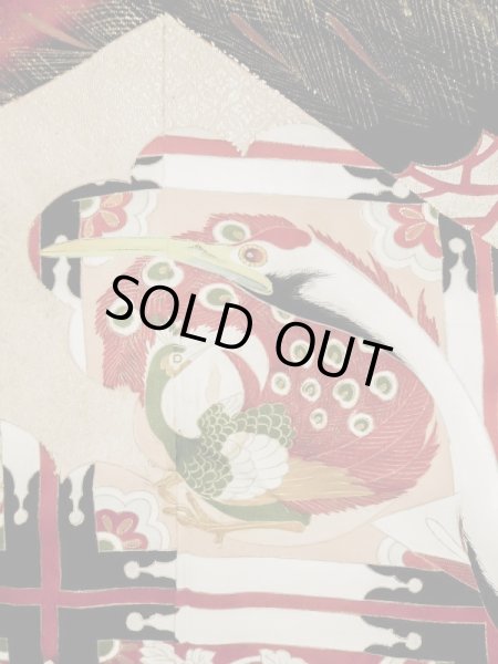 画像12: L0204N  振袖 女性用着物  シルク(正絹)   クリーム, 花 【中古】 【USED】 【リサイクル】 ★☆☆☆☆ (12)