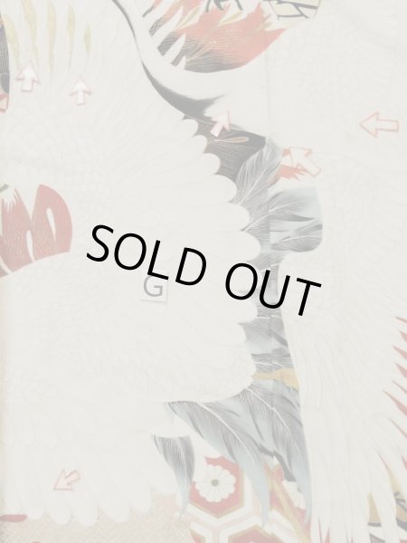 画像30: L0204N  振袖 女性用着物  シルク(正絹)   クリーム, 花 【中古】 【USED】 【リサイクル】 ★☆☆☆☆ (30)