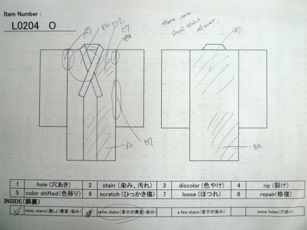 画像21: L0204O  振袖 女性用着物  シルク（正絹）   朱赤, 菊 【中古】 【USED】 【リサイクル】 ★☆☆☆☆ (21)