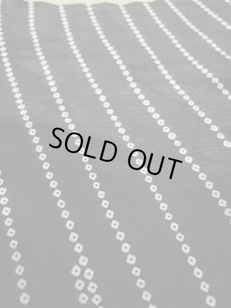 画像12: L0204R  振袖 女性用着物  シルク(正絹)   黒, 花 【中古】 【USED】 【リサイクル】 ★★★☆☆ (12)