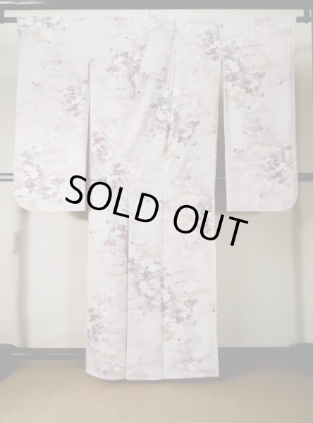 画像3: L0204S Mint  振袖 女性用着物  シルク(正絹) 淡い 薄い ピンク, 花 【中古】 【USED】 【リサイクル】 ★★★★★ (3)