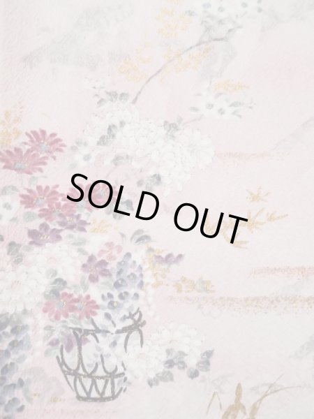 画像7: L0204S Mint  振袖 女性用着物  シルク(正絹) 淡い 薄い ピンク, 花 【中古】 【USED】 【リサイクル】 ★★★★★ (7)