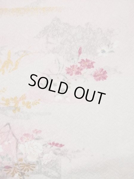 画像9: L0204S Mint  振袖 女性用着物  シルク(正絹) 淡い 薄い ピンク, 花 【中古】 【USED】 【リサイクル】 ★★★★★ (9)