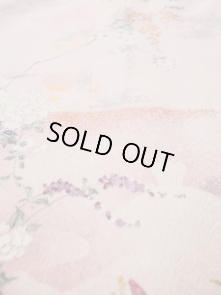 画像11: L0204S Mint  振袖 女性用着物  シルク(正絹) 淡い 薄い ピンク, 花 【中古】 【USED】 【リサイクル】 ★★★★★ (11)