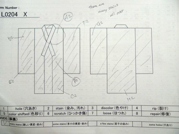 画像14: L0204X  振袖 女性用着物  シルク（正絹） シャイニーな スモーキーな オレンジ, ぼたん 【中古】 【USED】 【リサイクル】 ★★☆☆☆ (14)