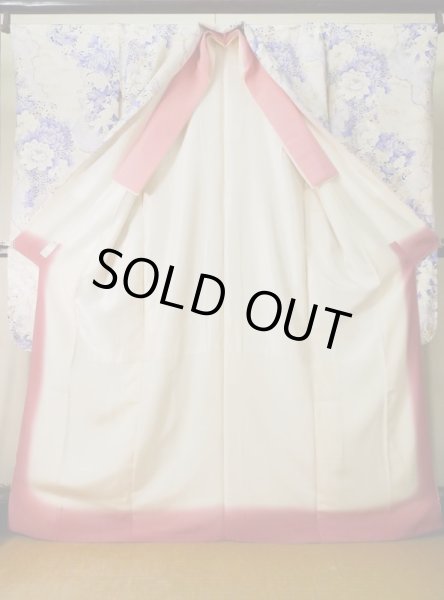 画像4: L0205A  振袖 女性用着物  シルク(正絹) シャイニーな  オフ ホワイト, 花 【中古】 【USED】 【リサイクル】 ★★★☆☆ (4)