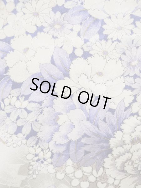 画像13: L0205A  振袖 女性用着物  シルク(正絹) シャイニーな  オフ ホワイト, 花 【中古】 【USED】 【リサイクル】 ★★★☆☆ (13)