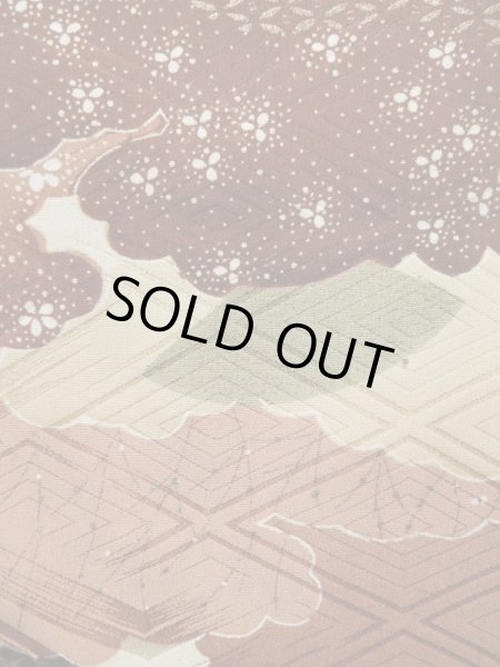 画像10: L0205B  振袖 女性用着物  シルク(正絹)   クリーム, 雲 【中古】 【USED】 【リサイクル】 ★★★☆☆ (10)