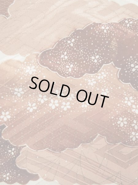 画像11: L0205B  振袖 女性用着物  シルク(正絹)   クリーム, 雲 【中古】 【USED】 【リサイクル】 ★★★☆☆ (11)