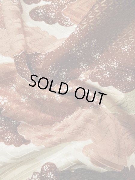 画像14: L0205B  振袖 女性用着物  シルク(正絹)   クリーム, 雲 【中古】 【USED】 【リサイクル】 ★★★☆☆ (14)