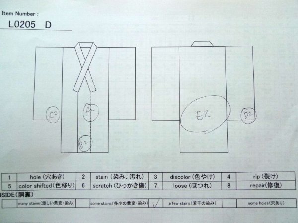画像15: L0205D  振袖 女性用着物 地紋：花葉文 シルク（正絹） クリーミーな  オレンジ, 花 【中古】 【USED】 【リサイクル】 ★★★☆☆ (15)