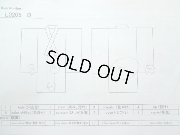 画像15: L0205D  振袖 女性用着物 地紋：花葉文 シルク（正絹） クリーミーな  オレンジ, 花 【中古】 【USED】 【リサイクル】 ★★★☆☆ (15)