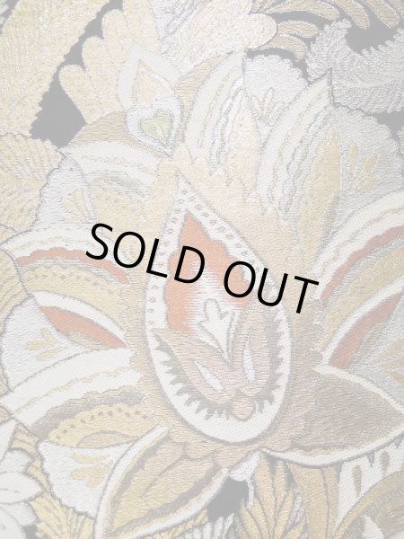 画像5: L0216D 袋帯 女性用着物 シルク(正絹)   黒 花 【中古】 【USED】 【リサイクル】 ★★★☆☆ (5)