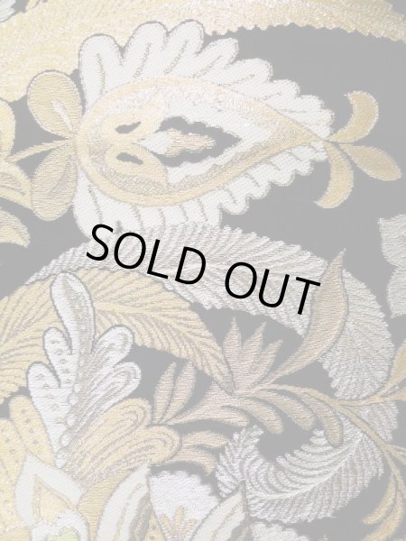 画像8: L0216D 袋帯 女性用着物 シルク(正絹)   黒 花 【中古】 【USED】 【リサイクル】 ★★★☆☆ (8)