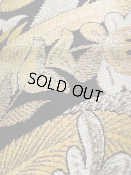 画像9: L0216D 袋帯 女性用着物 シルク(正絹)   黒 花 【中古】 【USED】 【リサイクル】 ★★★☆☆ (9)