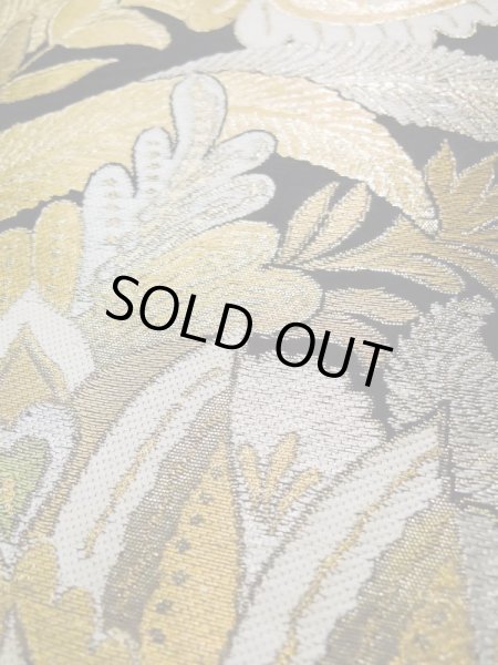 画像10: L0216D 袋帯 女性用着物 シルク(正絹)   黒 花 【中古】 【USED】 【リサイクル】 ★★★☆☆ (10)