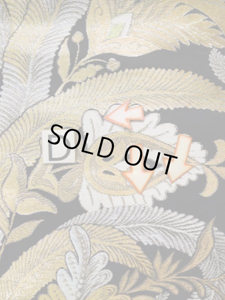 画像16: L0216D 袋帯 女性用着物 シルク(正絹)   黒 花 【中古】 【USED】 【リサイクル】 ★★★☆☆ (16)