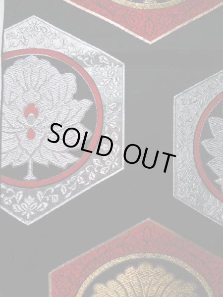 画像4: L0216L 袋帯 女性用着物 シルク（正絹）   黒 花 【中古】 【USED】 【リサイクル】 ★★★★☆ (4)