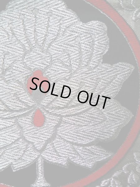 画像7: L0216L 袋帯 女性用着物 シルク（正絹）   黒 花 【中古】 【USED】 【リサイクル】 ★★★★☆ (7)