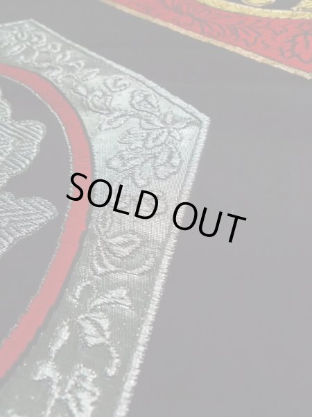 画像10: L0216L 袋帯 女性用着物 シルク（正絹）   黒 花 【中古】 【USED】 【リサイクル】 ★★★★☆ (10)