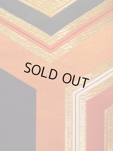 画像8: L0216P 袋帯 女性用着物 シルク(正絹)   黒 亀甲 【中古】 【USED】 【リサイクル】 ★★★☆☆ (8)