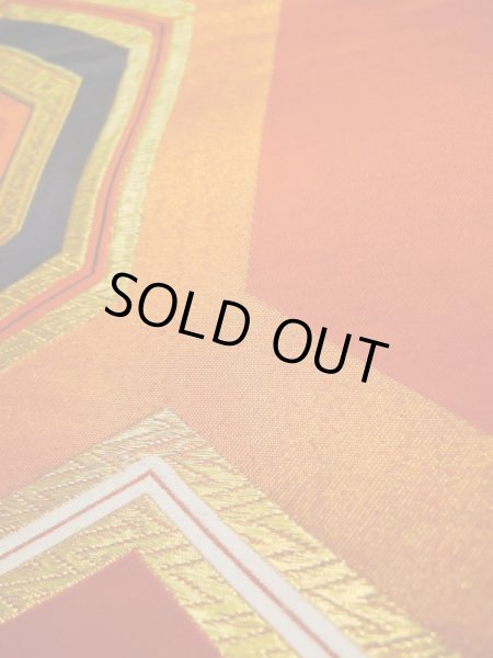 画像9: L0216P 袋帯 女性用着物 シルク(正絹)   黒 亀甲 【中古】 【USED】 【リサイクル】 ★★★☆☆ (9)