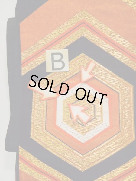 画像13: L0216P 袋帯 女性用着物 シルク(正絹)   黒 亀甲 【中古】 【USED】 【リサイクル】 ★★★☆☆ (13)