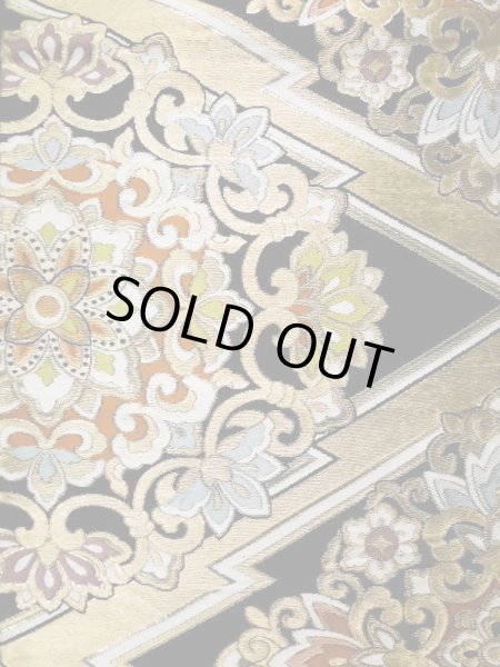 画像5: L0216W 袋帯 女性用着物 シルク（正絹）   黒 花 【中古】 【USED】 【リサイクル】 ★★★☆☆ (5)