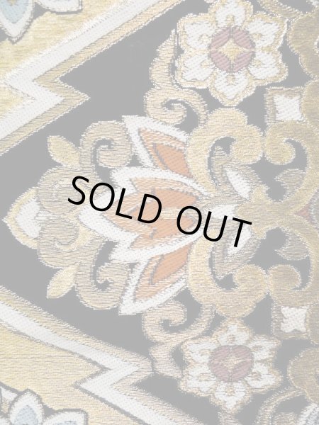 画像6: L0216W 袋帯 女性用着物 シルク（正絹）   黒 花 【中古】 【USED】 【リサイクル】 ★★★☆☆ (6)