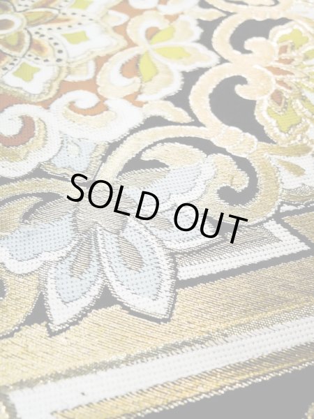 画像11: L0216W 袋帯 女性用着物 シルク（正絹）   黒 花 【中古】 【USED】 【リサイクル】 ★★★☆☆ (11)