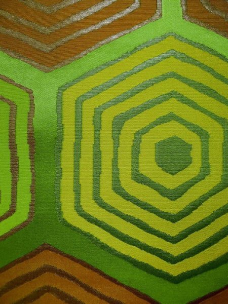 画像7: L0218N 袋帯 女性用着物 シルク（正絹）   グリーン（緑） 亀甲 【中古】 【USED】 【リサイクル】 ★★★☆☆ (7)