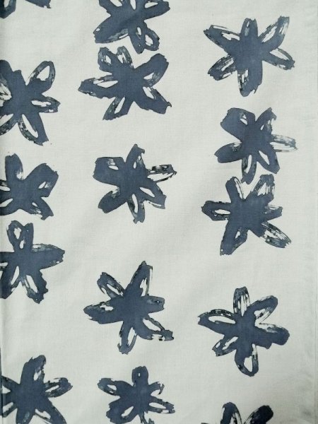 画像5: L0309C  浴衣(日本製) 女性用着物  綿麻   オフ ホワイト, 花 【中古】 【USED】 【リサイクル】 ★★☆☆☆ (5)