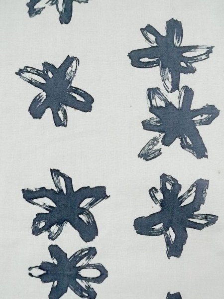 画像6: L0309C  浴衣(日本製) 女性用着物  綿麻   オフ ホワイト, 花 【中古】 【USED】 【リサイクル】 ★★☆☆☆ (6)