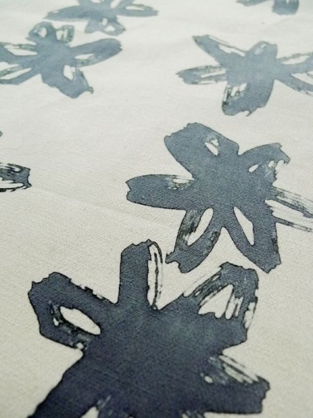 画像11: L0309C  浴衣(日本製) 女性用着物  綿麻   オフ ホワイト, 花 【中古】 【USED】 【リサイクル】 ★★☆☆☆ (11)