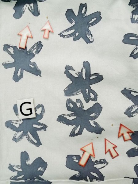 画像21: L0309C  浴衣(日本製) 女性用着物  綿麻   オフ ホワイト, 花 【中古】 【USED】 【リサイクル】 ★★☆☆☆ (21)