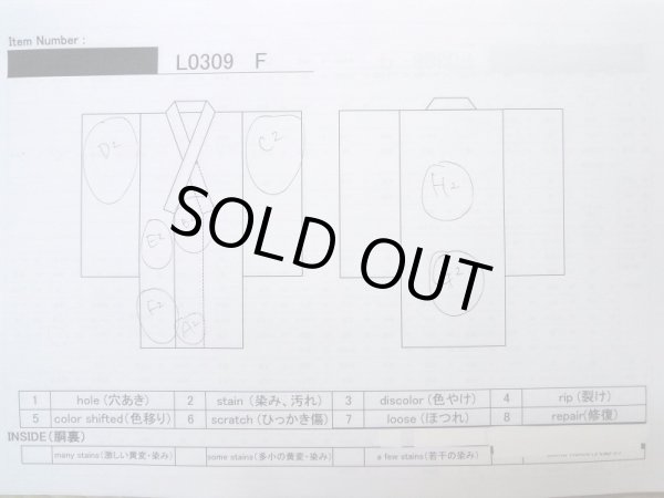 画像12: L0309F  浴衣(日本製) 女性用着物  麻   オフ ホワイト, 小さな点々 【中古】 【USED】 【リサイクル】 ★★☆☆☆ (12)