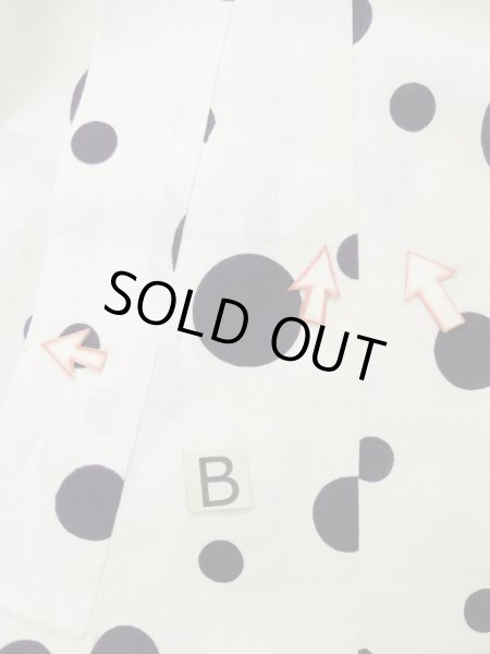 画像14: L0309F  浴衣(日本製) 女性用着物  麻   オフ ホワイト, 小さな点々 【中古】 【USED】 【リサイクル】 ★★☆☆☆ (14)