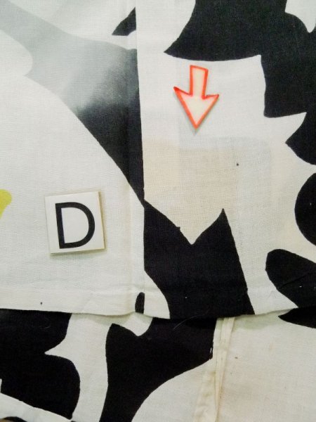 画像17: L0309H  浴衣(日本製) 女性用着物  麻   オフ ホワイト, 抽象的模様 【中古】 【USED】 【リサイクル】 ★★★☆☆ (17)