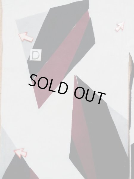 画像17: L0309J  浴衣(日本製) 女性用着物  麻   オフ ホワイト, 抽象的模様 【中古】 【USED】 【リサイクル】 ★★★☆☆ (17)