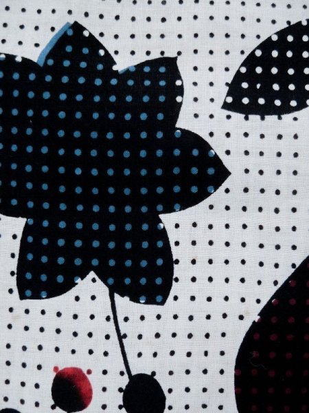 画像7: L0309K  浴衣(日本製) 女性用着物  麻   オフ ホワイト, 花 【中古】 【USED】 【リサイクル】 ★★★☆☆ (7)