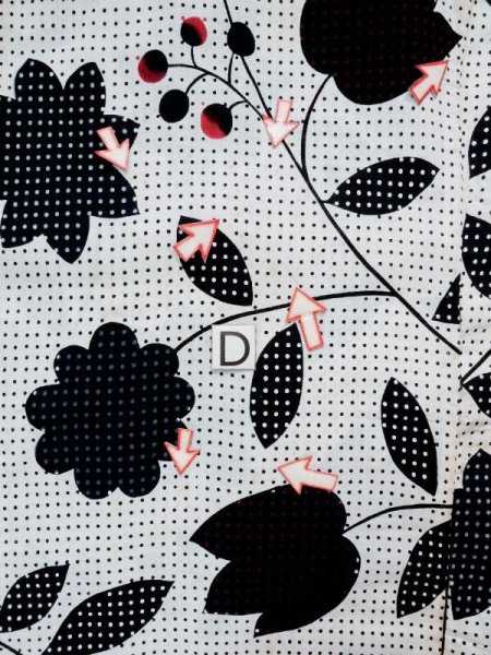 画像17: L0309K  浴衣(日本製) 女性用着物  麻   オフ ホワイト, 花 【中古】 【USED】 【リサイクル】 ★★★☆☆ (17)