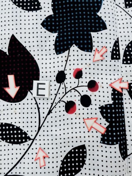 画像18: L0309K  浴衣(日本製) 女性用着物  麻   オフ ホワイト, 花 【中古】 【USED】 【リサイクル】 ★★★☆☆ (18)