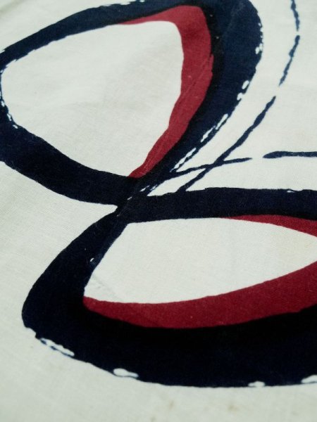 画像10: L0309L  浴衣(日本製) 女性用着物  麻   オフ ホワイト, 抽象的模様 【中古】 【USED】 【リサイクル】 ★★☆☆☆ (10)