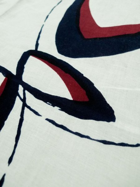 画像11: L0309L  浴衣(日本製) 女性用着物  麻   オフ ホワイト, 抽象的模様 【中古】 【USED】 【リサイクル】 ★★☆☆☆ (11)