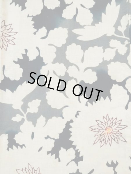 画像3: L0309M  浴衣（日本製） 女性用着物  麻   オフ　ホワイト, 花 【中古】 【USED】 【リサイクル】 ★★☆☆☆ (3)