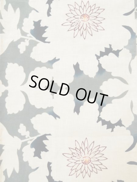 画像5: L0309M  浴衣（日本製） 女性用着物  麻   オフ　ホワイト, 花 【中古】 【USED】 【リサイクル】 ★★☆☆☆ (5)