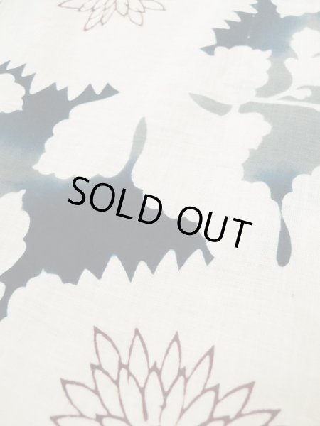 画像10: L0309M  浴衣（日本製） 女性用着物  麻   オフ　ホワイト, 花 【中古】 【USED】 【リサイクル】 ★★☆☆☆ (10)