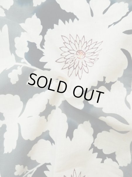 画像12: L0309M  浴衣（日本製） 女性用着物  麻   オフ　ホワイト, 花 【中古】 【USED】 【リサイクル】 ★★☆☆☆ (12)