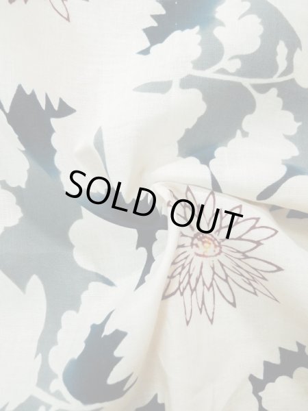 画像13: L0309M  浴衣（日本製） 女性用着物  麻   オフ　ホワイト, 花 【中古】 【USED】 【リサイクル】 ★★☆☆☆ (13)